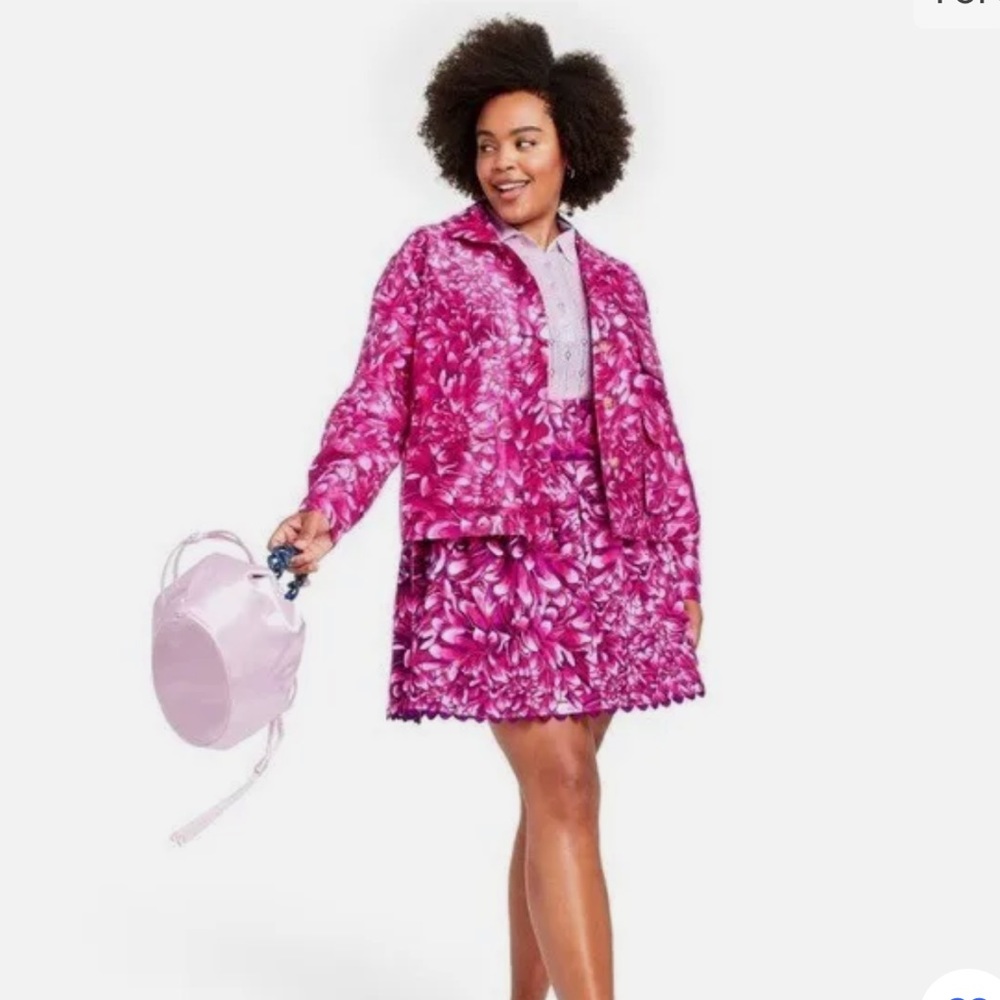 Kika Vargas x Target Skirt Magenta Pink Floral Drop Waist Size 8